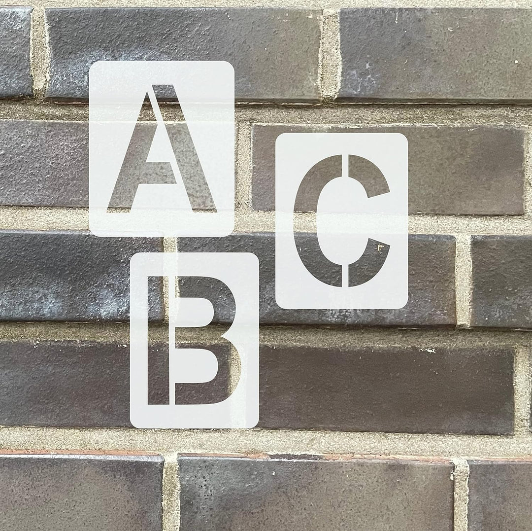 Schablonen Buchstaben gross 10cm hoch • 1 Satz Alphabet A-Z - 26 + 4 Sonderzeichen • Set Nr.04 Buchs