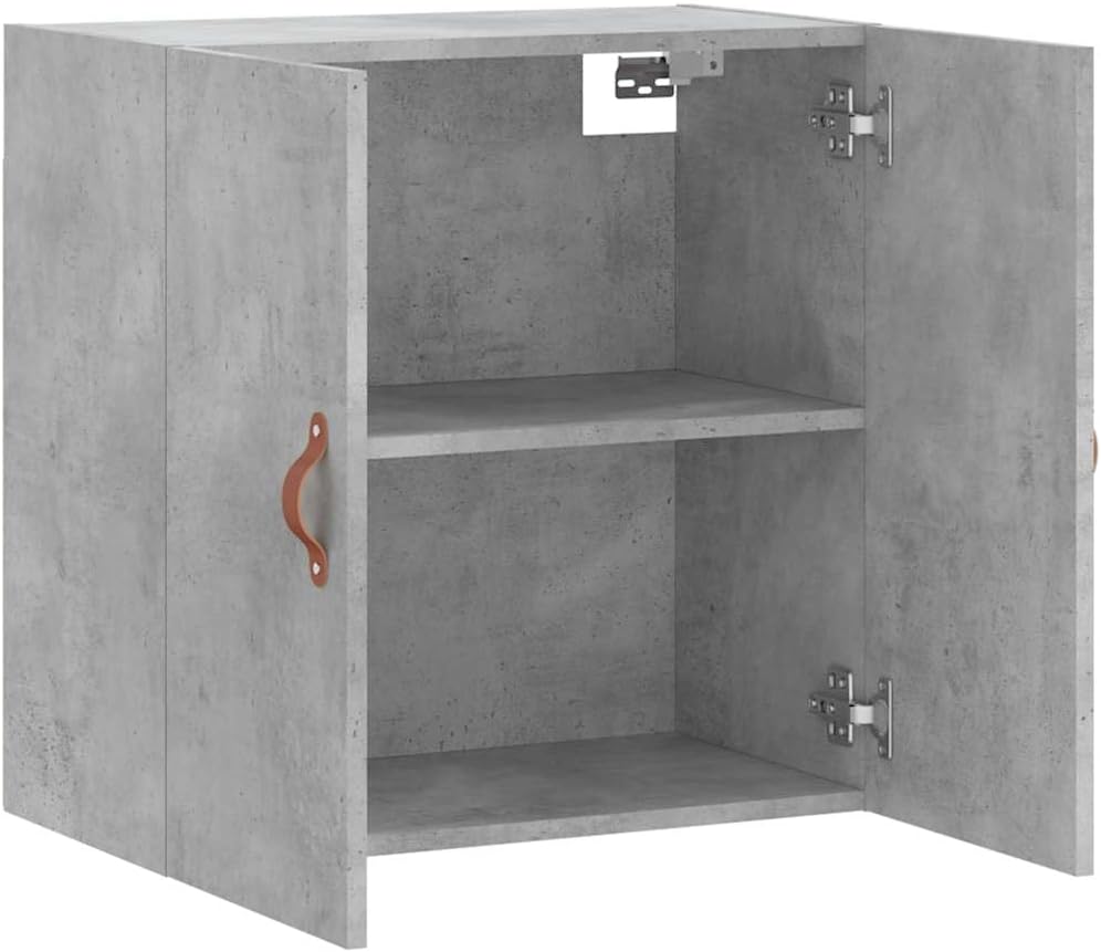 prissent Wandschrank Betongrau 60x31x60 cm Holzwerkstoff Schrank Wandmontage Wohnzimmer Schlafzimmer