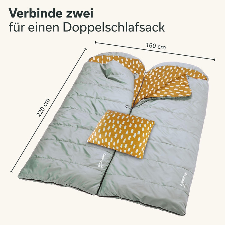 Skandika Deckenschlafsack Dundee Flanell | Baumwolle, Luxus-Qualität, koppelbar, Doppelschlafsack, 3