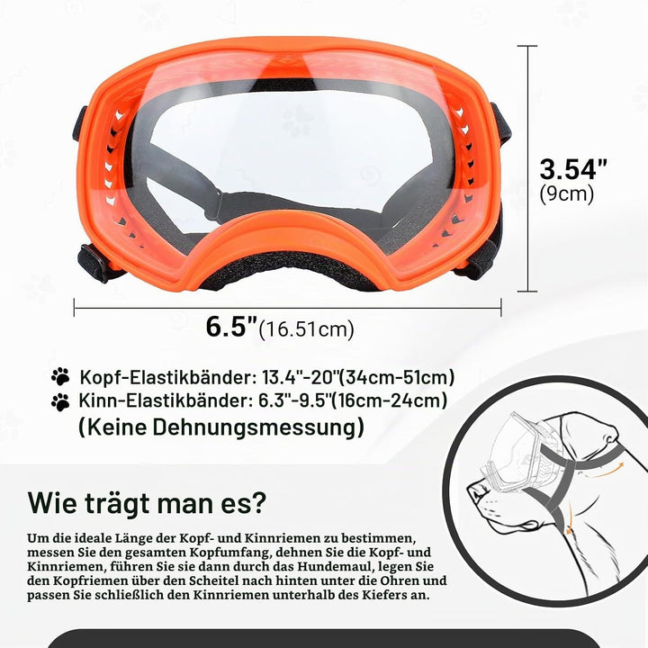 NAMSAN Hundebrille mit Weit Sichtfeld, UV-Schutz Sonnenbrille für Gross Hunde, Augen Schützen Hunde