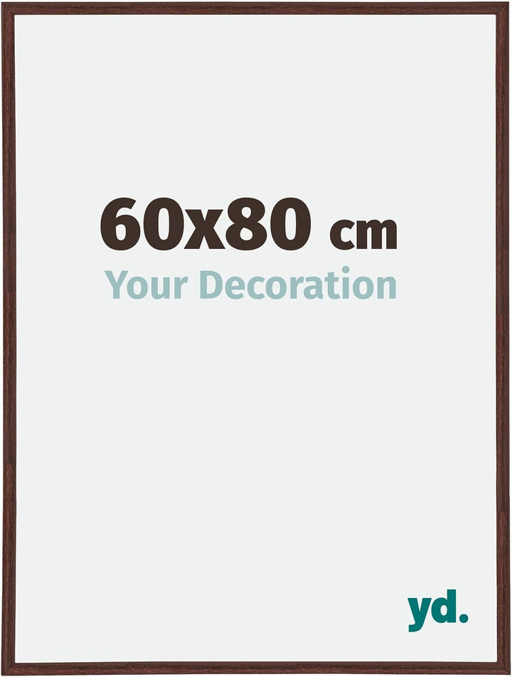 yd. Your Decoration - Bilderrahmen 60x80 cm - Braun - Bilderrahmen aus Kunststoff mit Antireflex Kun
