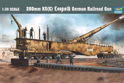 Trumpeter 00207 Modellbausatz Eisenbahngeschütz Leopold 280mm K5 (E)