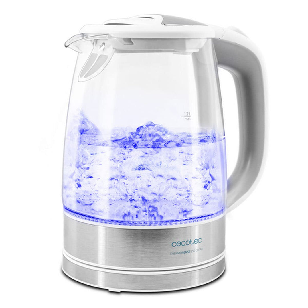 Cecotec Elektrischer Wasserkocher ThermoSense, 1,7 L, Borosilikatglas, BPA-frei, Antikalkfilter, dop