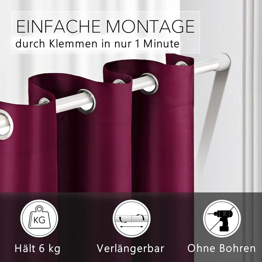 Thermo Türvorhang mit Teleskopstange, einfache Montage in nur 1 Minute ohne Bohren (Türgardine beeri