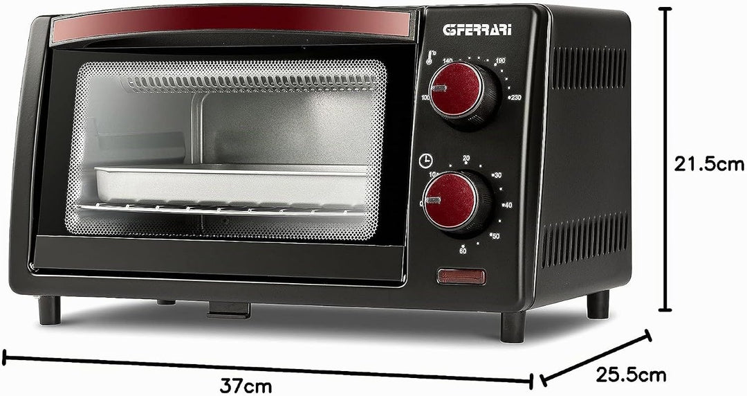 G3 Ferrari G10169 Elektrischer Ofen Il Moro 10, 10 Liter, 800 Watt, Rostfreier Grill, Metall