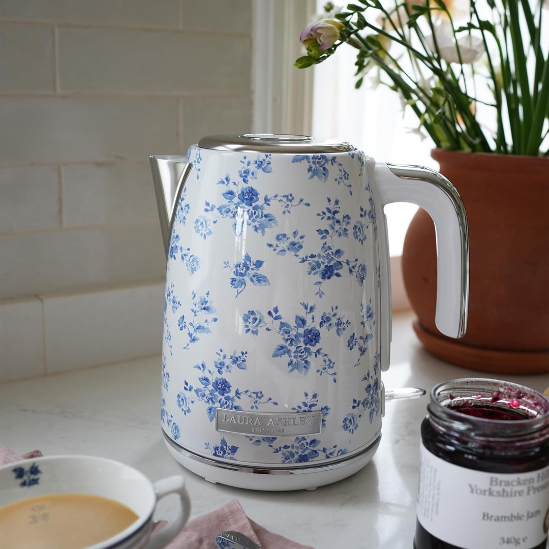 Laura Ashley China Rose Kabelloser Elektrischer Wasserkocher von VQ. Edelstahl-Wasserkocher 1.7 Lite