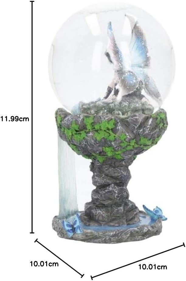 Nemesis Now Immortal Flight Anne Stokes Fairy Schneekugel 10 cm, Kunstharz, Grau/Weiss