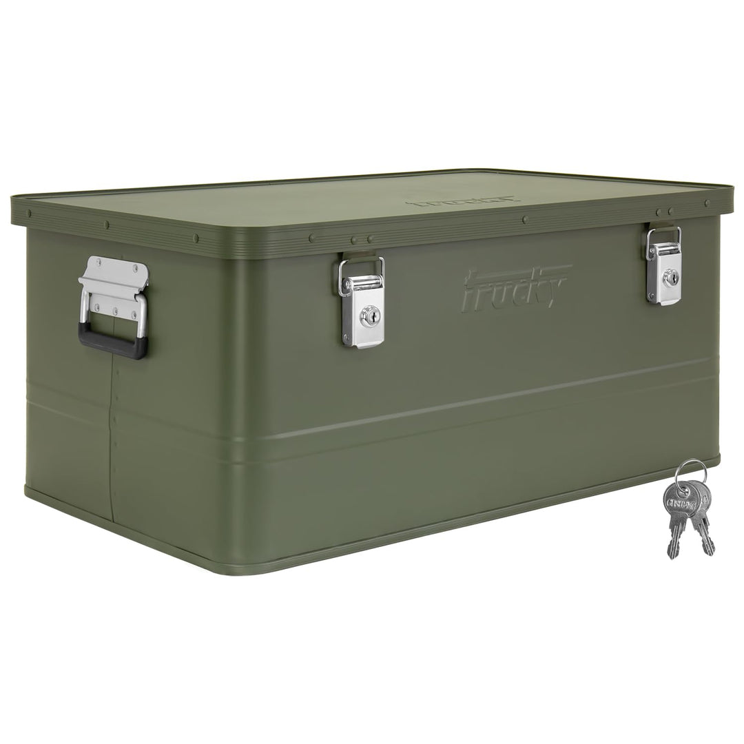 Aluminium Box mit Deckel Grün Alu Kiste Box Alukiste 85 Liter Transportbox Metallbox Alu Aufbewahrun