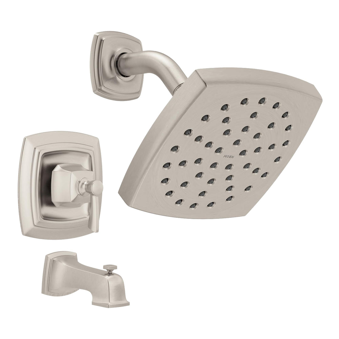 Moen 82922SRN Conway Einhandgriff Posi-Temp Wannen-/Duscharmatur, Spot Reset Nickel gebürstet, Spot