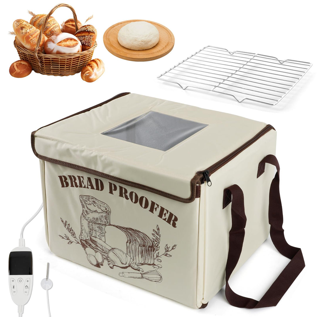 Brot Gärbox mit 3-seitiger Beheizung, NTC-Temperatursensor und Metallablage, 36L Faltbare Teiggärbox