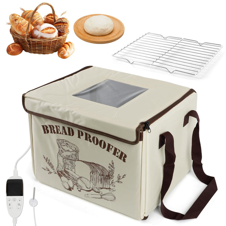 Brot Gärbox mit 3-seitiger Beheizung, NTC-Temperatursensor und Metallablage, 36L Faltbare Teiggärbox