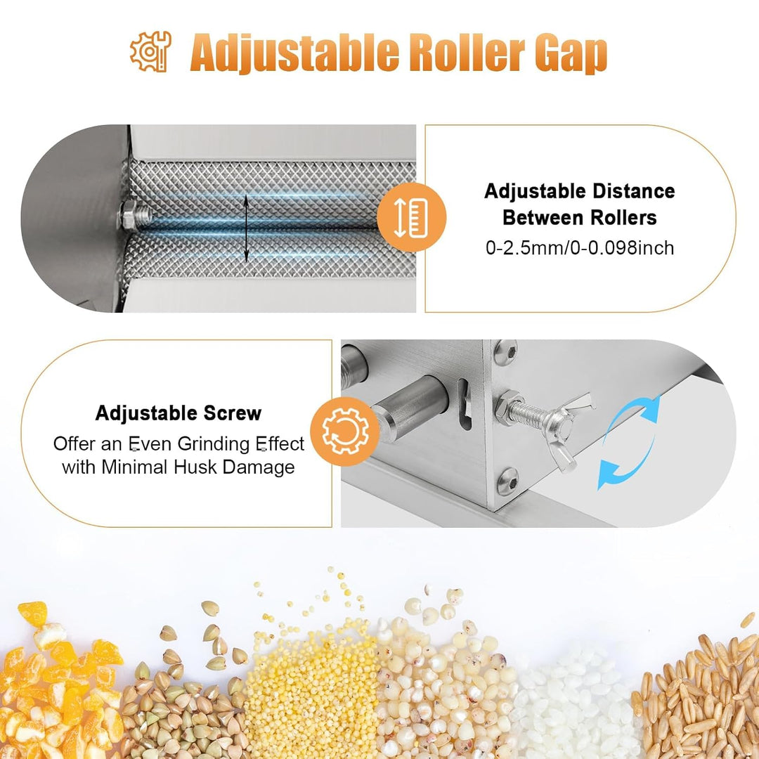 MINRS 4L Manuelle Getreidemühle Malzmühle Schrotmühle Barley Manuelle Verstellbare Getreidemühle Ede