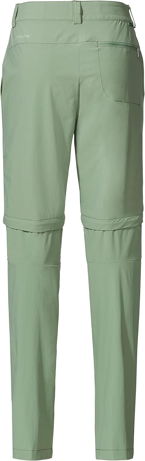 VAUDE Wanderhose Damen Farley Stretch Zip-Off Hose II, Grün - 40, wasserabweisende Zip-Off Trekkingh