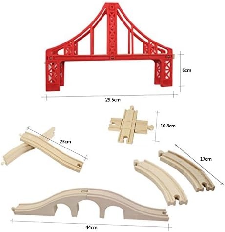 OrgMemory Eisenbahn Set, Hängebrücke, Holzeisenbahn Eisenbahnbrücke, Kreuzung, Stopp Track und Gebog