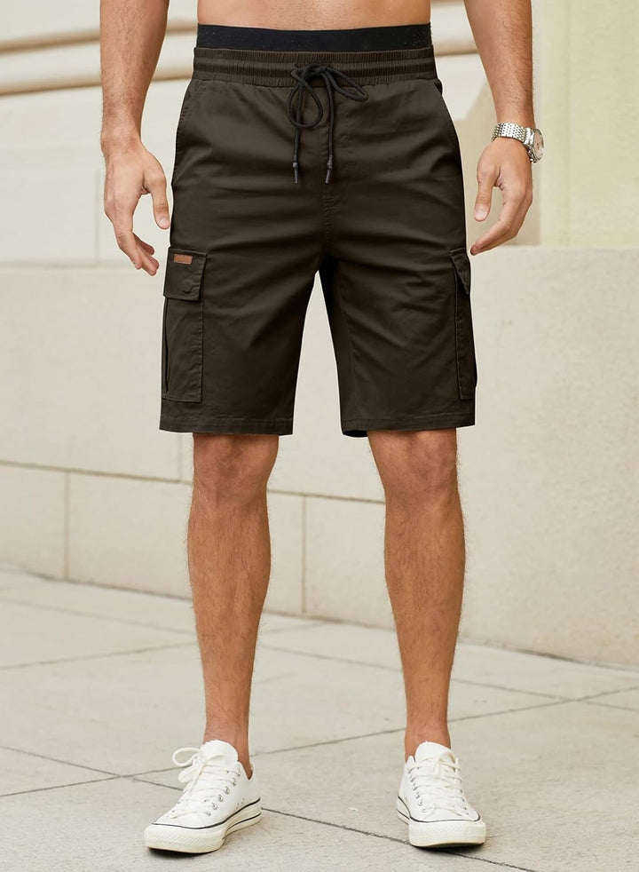 JMIERR Kurze Hosen Herren Baumwolle Cargo Shorts Herren Sommer Freizeithose mit Taschen S C Braun, S