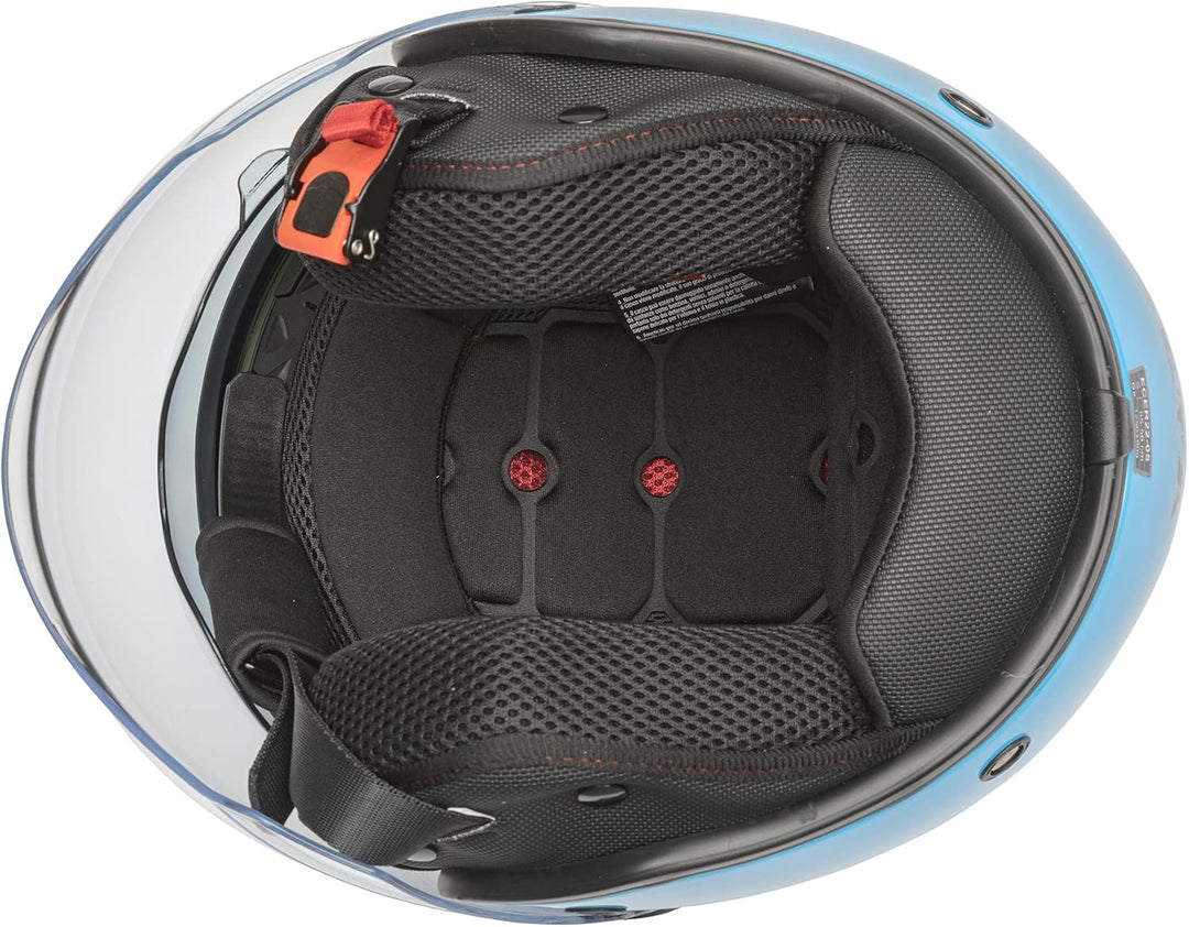 Motorradhelm Motorrad Roller Offenes Jet Scooter Helm Viser ECE 22 53-54 cm ( XS) Schwarz, 53-54 cm