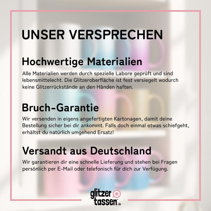 glitzertassen.de® | Personalisierte Magic Glitzertasse mit Text/Bild | Farbwechseltasse mit Glitzer