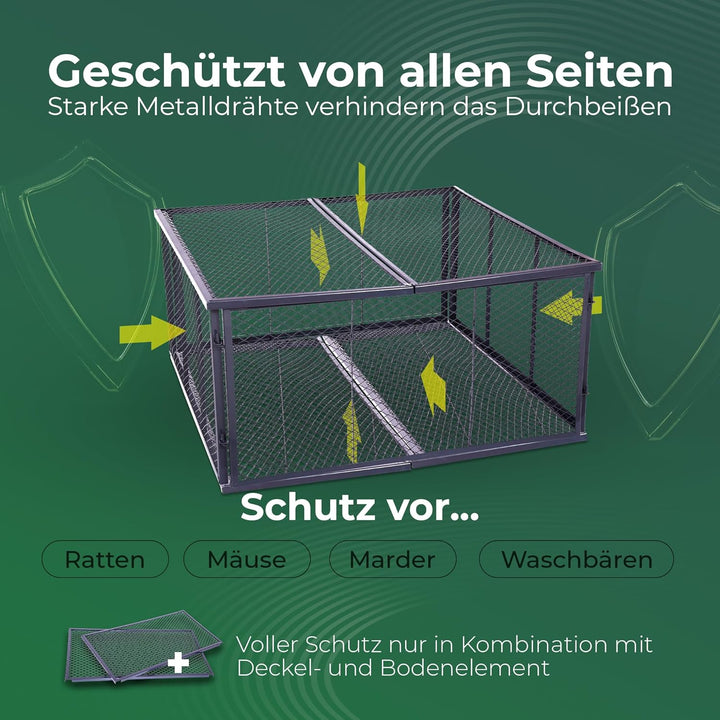 Novatool Garten-Komposter Metall 100x100x50 cm, mit erweiterbarem Stecksytem, pulverbeschichteter Me