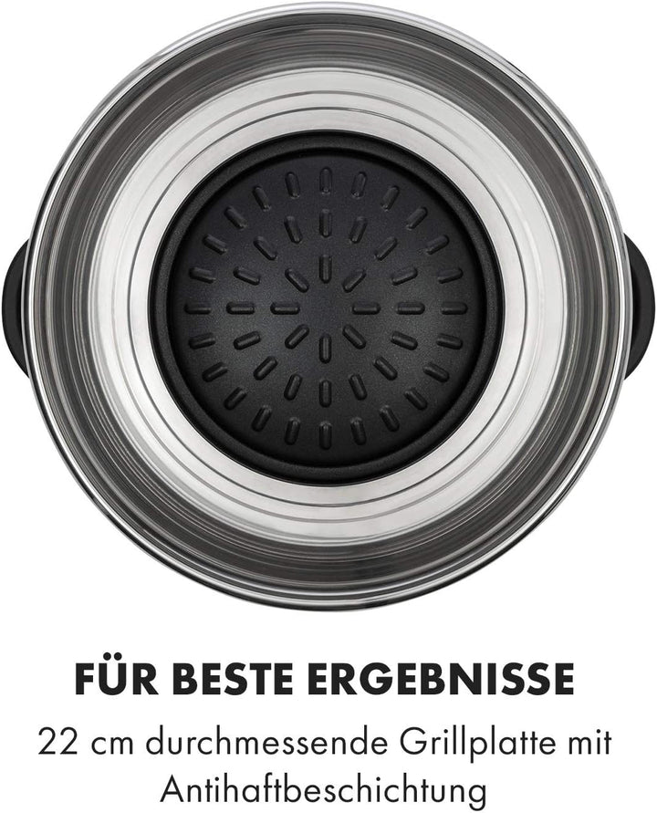 Klarstein Szechuan - Hot Pot und Grillplatte, Hot Pot Topf Volumen: 5 Liter, Hot Pot Grill 1350 Watt