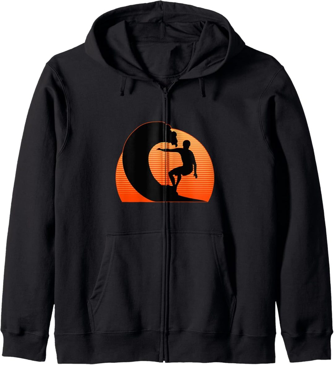 Surfer Geschenk Vintage Sonnenuntergang Welle Retro Surfing Kapuzenjacke