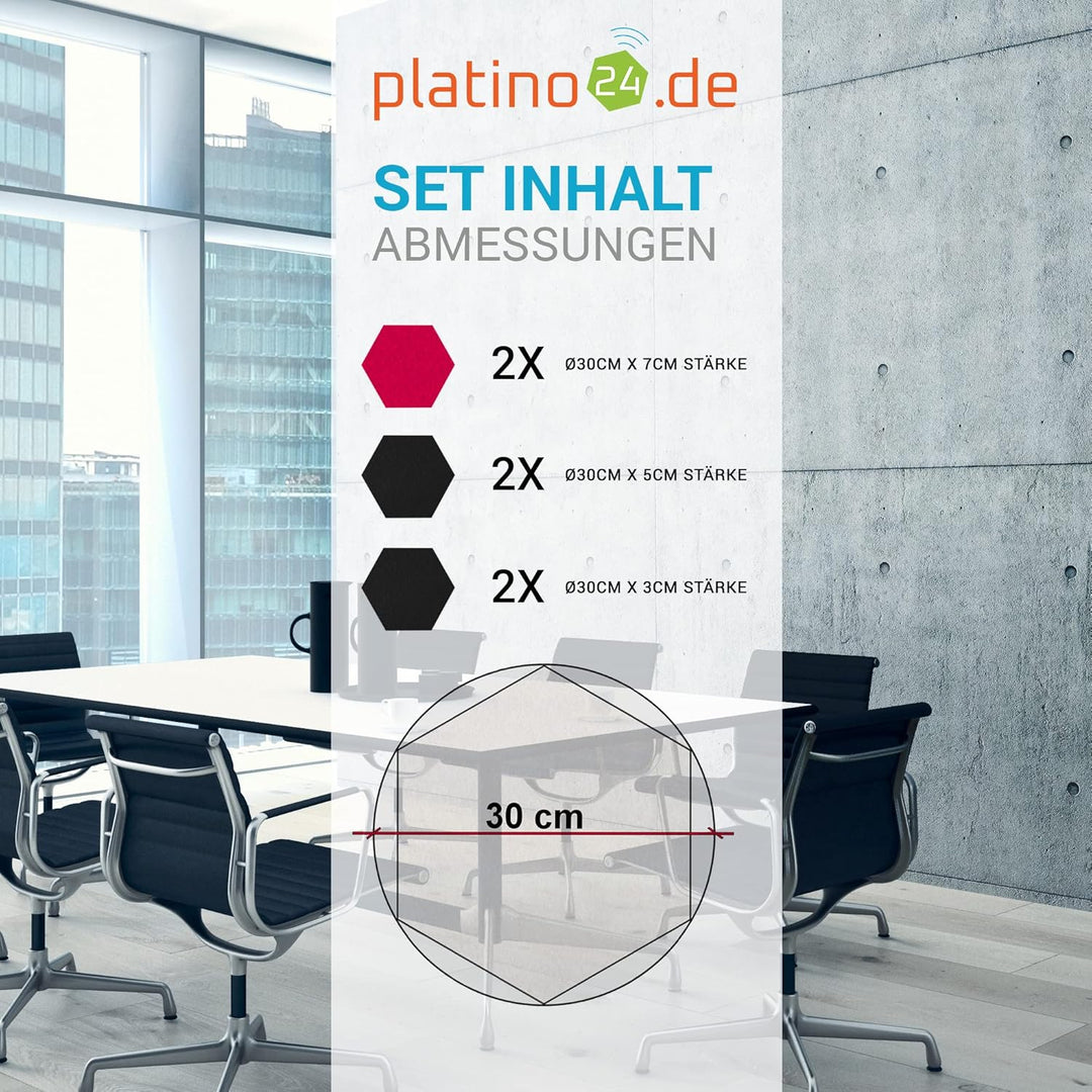 platino24 Schallabsorber COLORE aus Basotec G+ I Akustikpaneele mit Akustikfilz I 3D Wand-Paneele mi