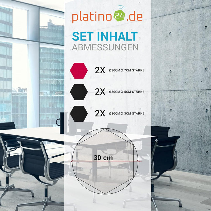 platino24 Schallabsorber COLORE aus Basotec G+ I Akustikpaneele mit Akustikfilz I 3D Wand-Paneele mi