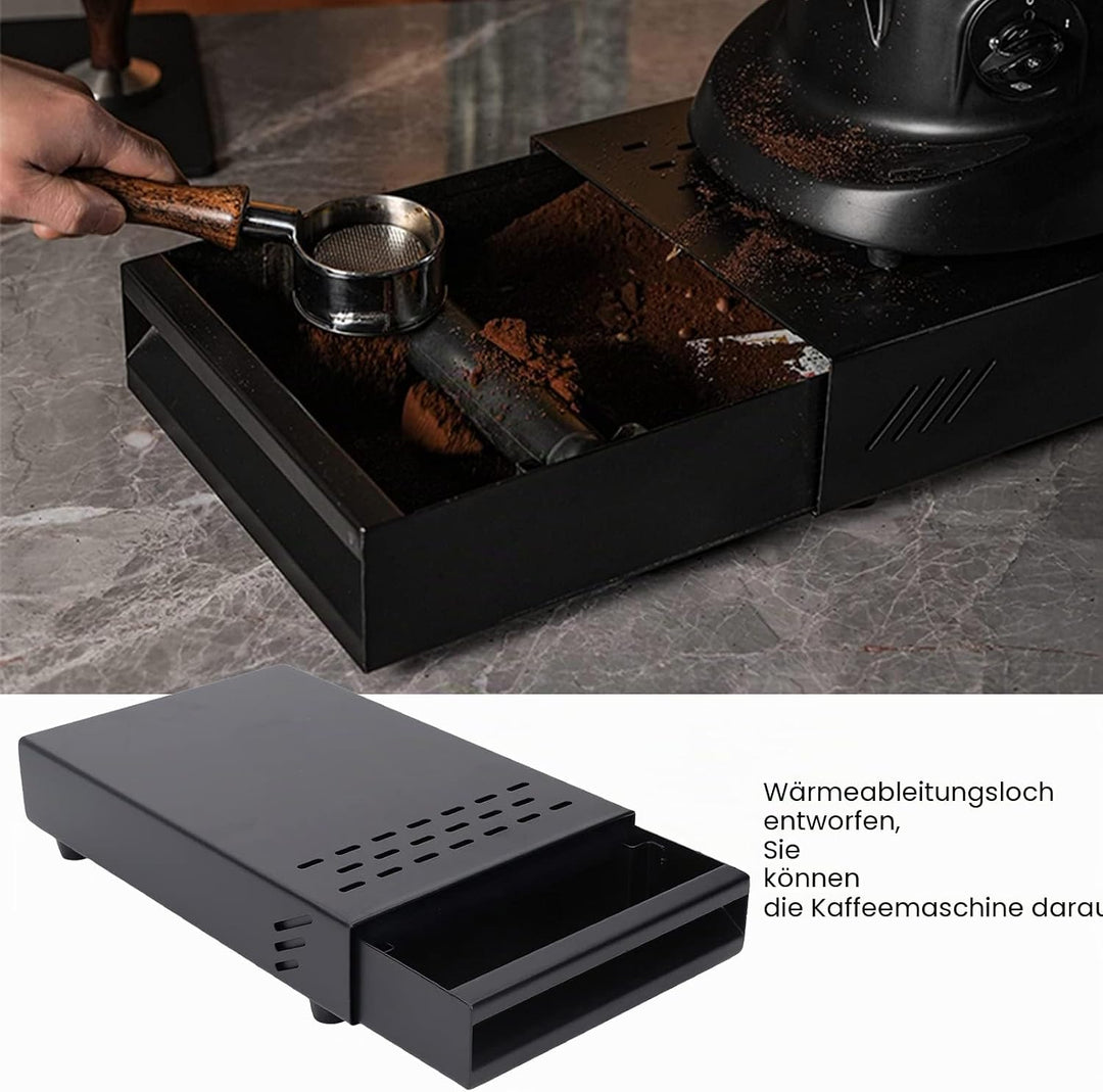 Fdit Kaffee-Klopf-Box, Schubladen-Typ Kaffeemehl-Behälter-Eimer mit Gummi-Klopf-Stick für Cafés, Zuh