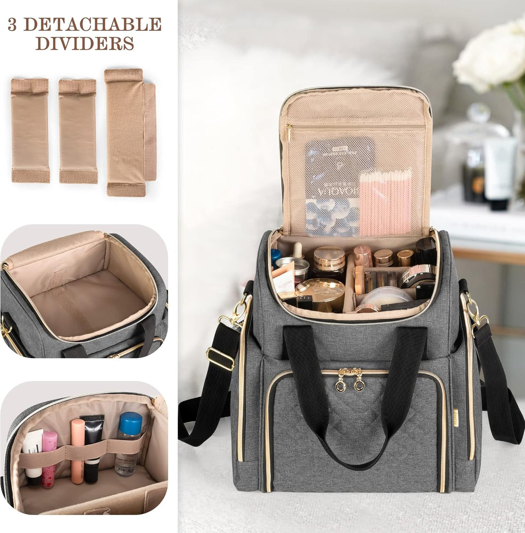 Luxja Kulturtasche Damen, Make Up Organizer Tasche, Kosmetikkofffer für Make up, Kosmetiktasche zum