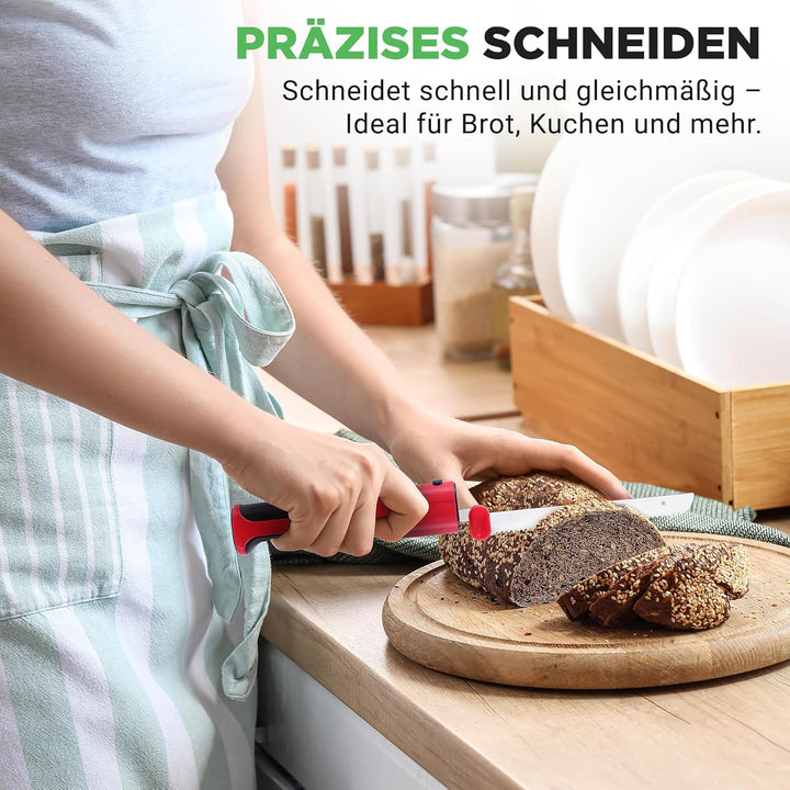 NutriChef Elektrisches Küchenmesser – Akku-Messer mit Edelstahlklingen, USB-C, Rot Für Truthahn, Fle