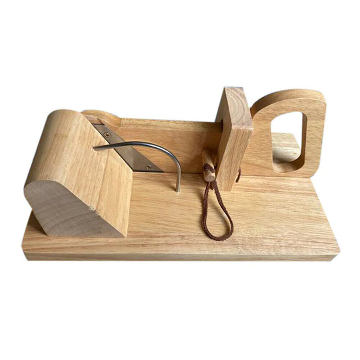 kangten Gemüse Holz Wurstschneidemaschine Edelstahl Klinge Wursthobel Wurst Cutter Küche für Wurst,
