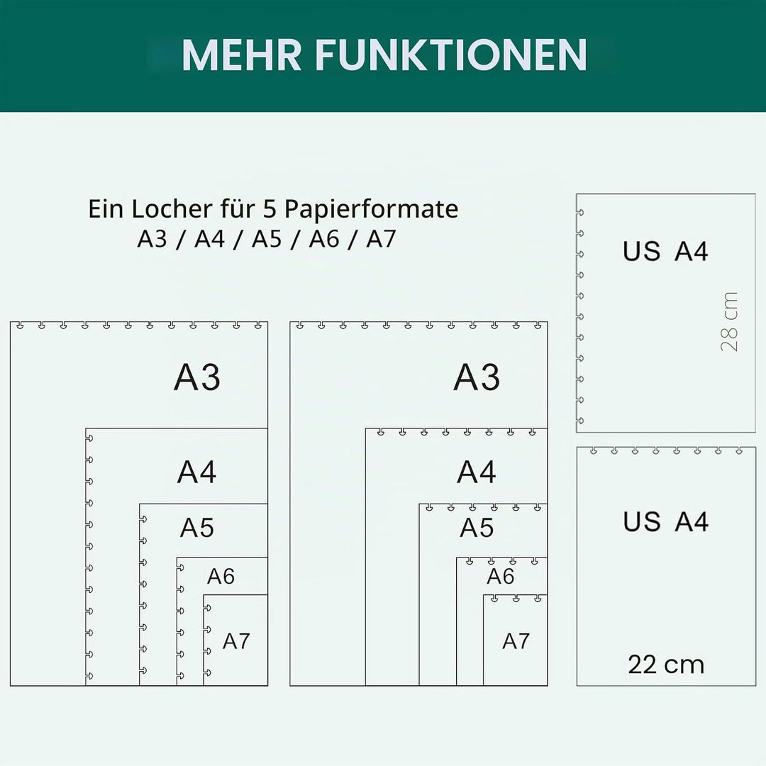 Enjoy Myself Pilz-Locher für alle Papiergrössen, Happy Planner Papierstanzer für Scheibengebundene P