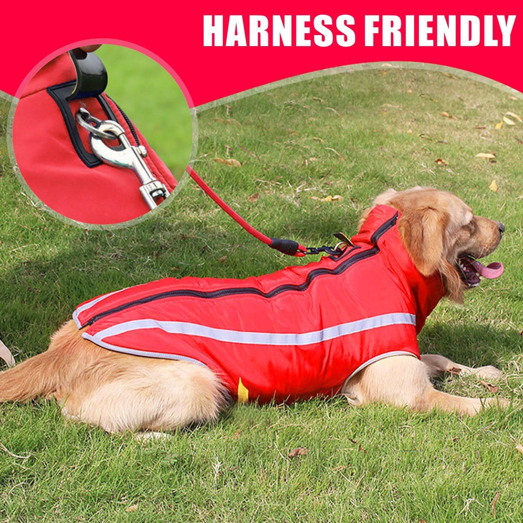 Idepet Wasserdichter Hundemantel Winter Warme Jacke, Winddichte Haustierkleidung Hundejacke Outfit f