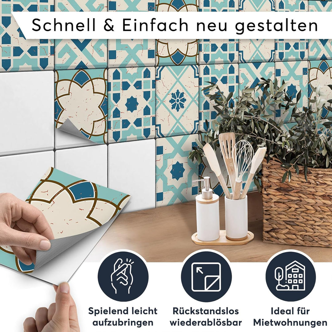 CREATISTO Klebefliesen Stickerfliesen Fliesenfolie - Klebefolie Aufkleber für Wand-Fliesen I Klebefl