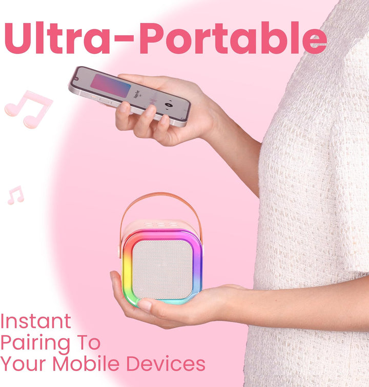 Ankuka Mini Bluetooth Karaoke Maschine, 2024 Spielzeug Karaoke mit 1 Mikrofon für 4, 5, 6, 7, 8, 9,