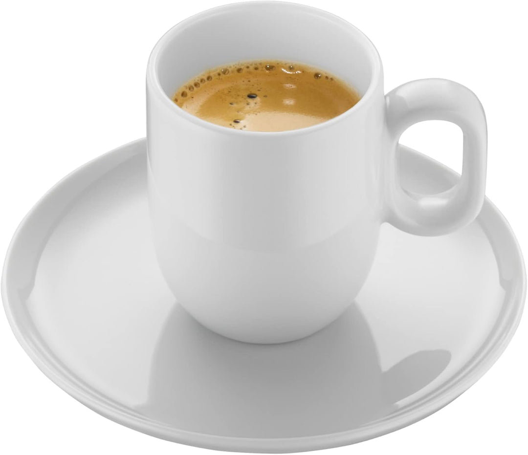 WMF Barista Tassen Set 4-teilig, 2 Kaffeetassen 60 ml mit 2 Untertassen für Espresso, Porzellan, Kaf