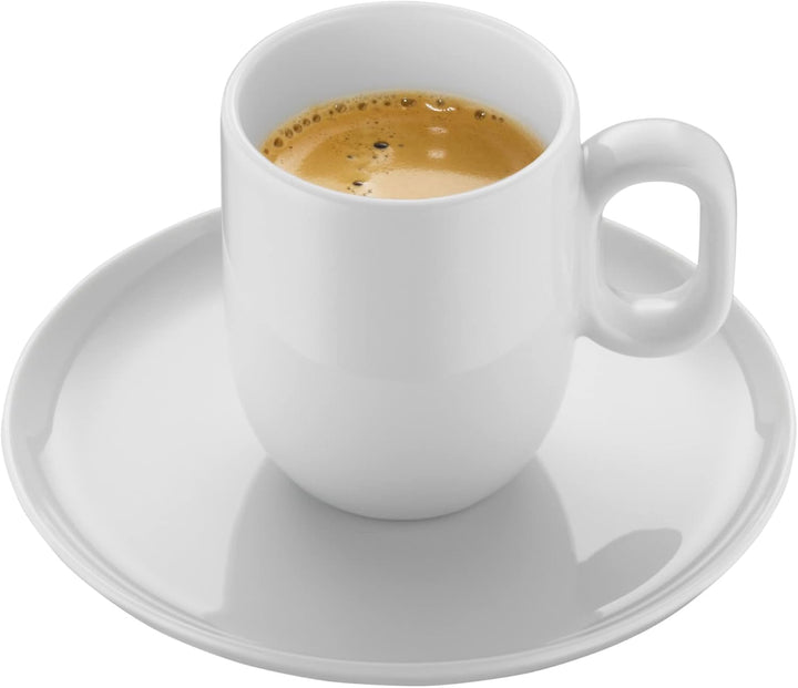 WMF Barista Tassen Set 4-teilig, 2 Kaffeetassen 60 ml mit 2 Untertassen für Espresso, Porzellan, Kaf