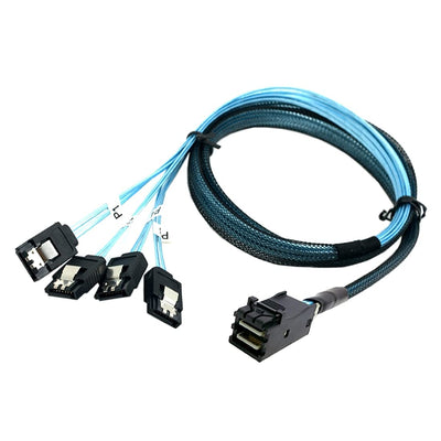 chenyang Mini SAS SFF-8643 1 zu 4 SATA 7Pin Festplatte 6Gbit/s Data Server RAID Kabel 1.0M SFF-8643