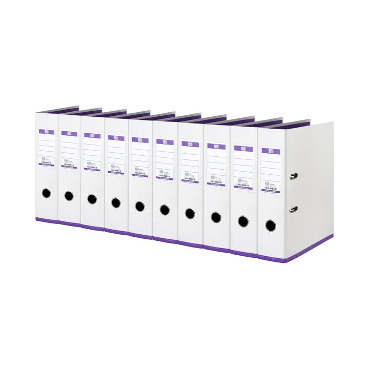 Oxford Ordner A4, myColour, 8 cm breit, zweifarbig in weiss und violett, 10 Stück 10 Stück weiss/vio