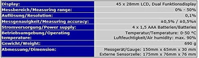 OCS.tec Feuchtemessgerät Messer Messzelle Tester Prüfer (Getreide, Futtermittel, Lebensmittel) Weize