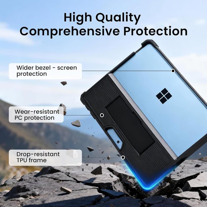Omnpak Hülle für Microsoft Surface Pro 11/10/9, Stossfeste Robuste Hartschalen Schutzhülle Multi-Bet