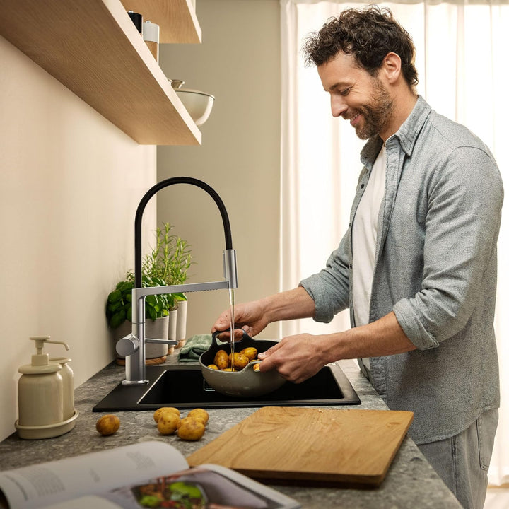 hansgrohe Talis Select M54 PowderSpray Küchenarmatur mit flexiblem Auslauf und Brause, SemiPro, 3 St