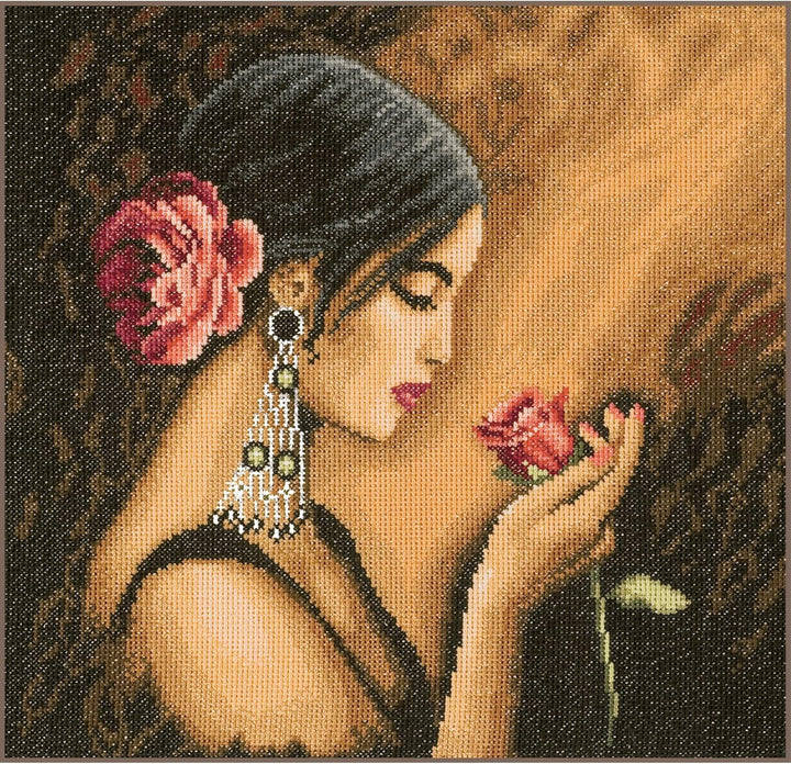Lanarte Zählmusterpackung Spanische Frau Kreuzstichpackung, Baumwolle, Mehrfarbig, 30 x 30 x 0.3 cm