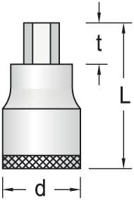 Steckschlüsseleinsatz IN 21 1 Zoll Innen-6-kant SW 19mm L.90mm GEDORE 19 mm, 19 mm