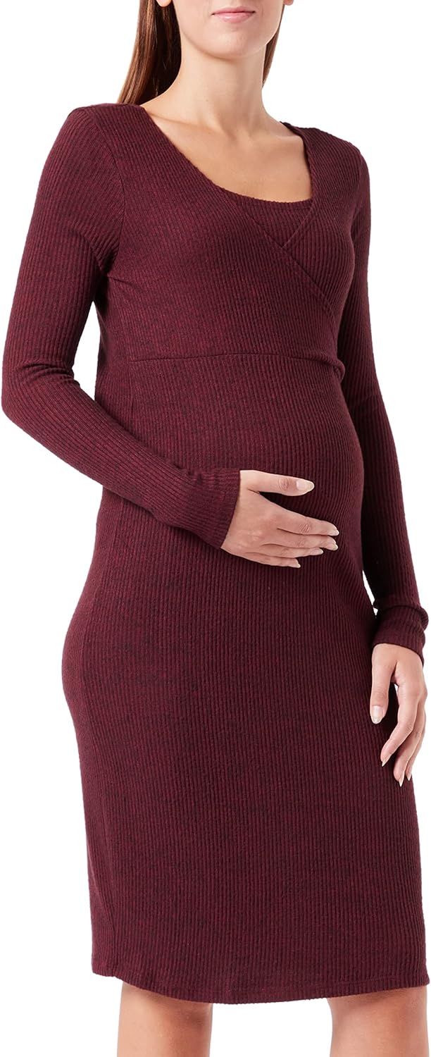 Noppies Damen Dress Redan Nursing Long Sleeve Kleid 44 Tawny Port - P281, 44 Tawny Port - P281