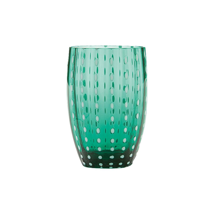 Zafferano Perle Glasbecher - Handgemachtes transparentes Buntglas, cl 32 h 109mm d 71mm - Set 6 Stüc