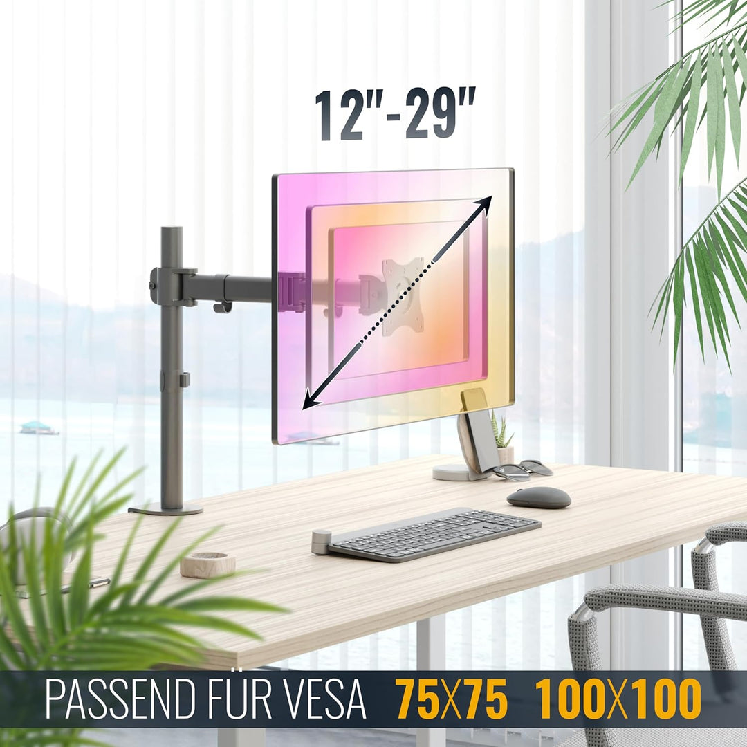 RICOO Monitorarm Monitorhalterung Monitor Halterung Tisch Arme für Computermonitore für 12-29 Zoll B