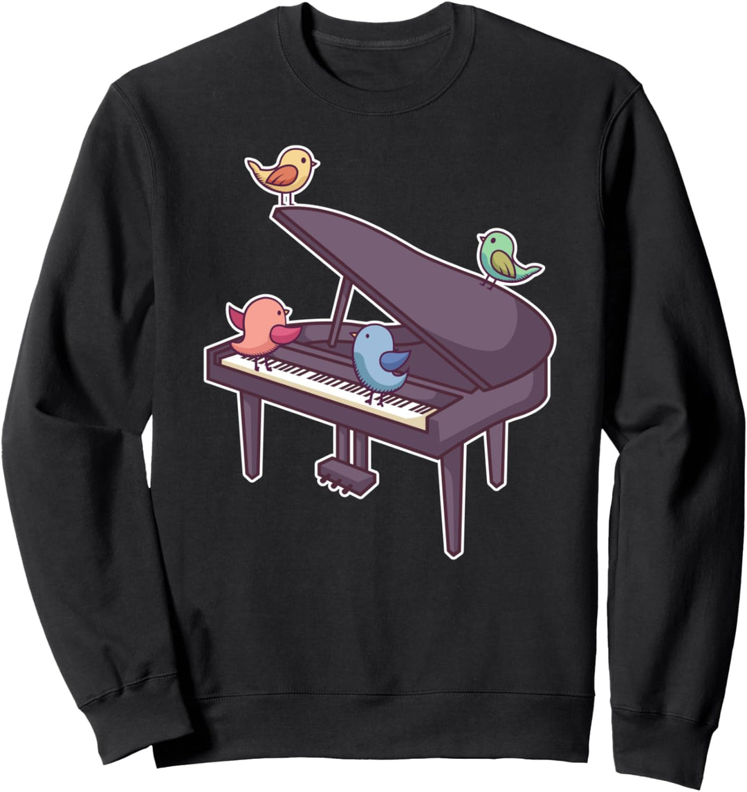 Pianist Klavierspieler Tier Flügel Piano I Singvogel Vögel Sweatshirt