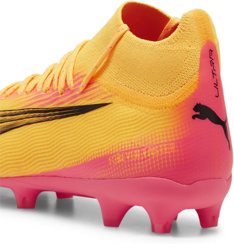 PUMA Unisex Kinder Ultra Pro Fg/Ag Jr Fussballschuh 28 EU Sun Stream Black Sunset Glow Orange Pink,