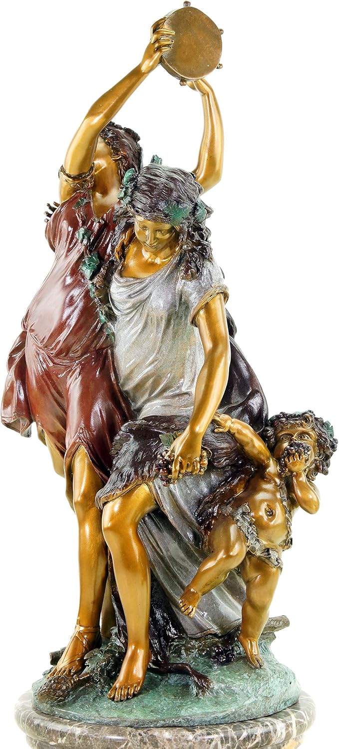 Kunst &amp; Ambiente - Bacchanale nach Clodion - Bronzestatue im Rokoko-Stil - Bacchusfest Rom - Antike