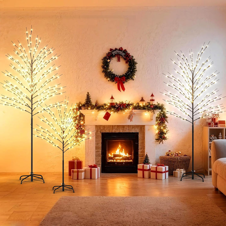 SUNYRISY 210cm LED Baum Lichter für Weihnachtsdeko Innen/Aussen, Metall LED Weihnachtsbaum für Wohnz